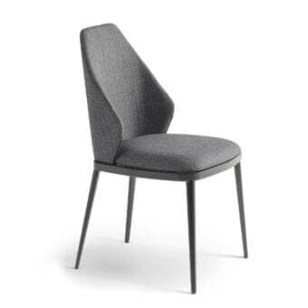 Sophisticated Bonaldo Mida chair with enveloping textile backrest and sleek metal legs