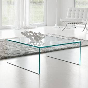 Exceptional Tonelli Design Eden coffee table with glass construction and glossy finish emphasizes minimalist design