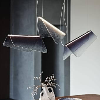 Captivating Cattelan Italia Velar suspension lamp with artistic transparent glass and gradient finish