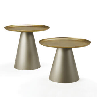 Superior Cattelan Italia Amerigo side table with titanium embossed lacquered steel and brushed bronze lacquered steel surface
