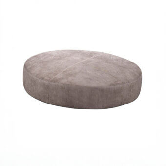 Harmonious Cierre1972 Eva II ottoman in muted taupe textile with a textured matte finish and subtle seam