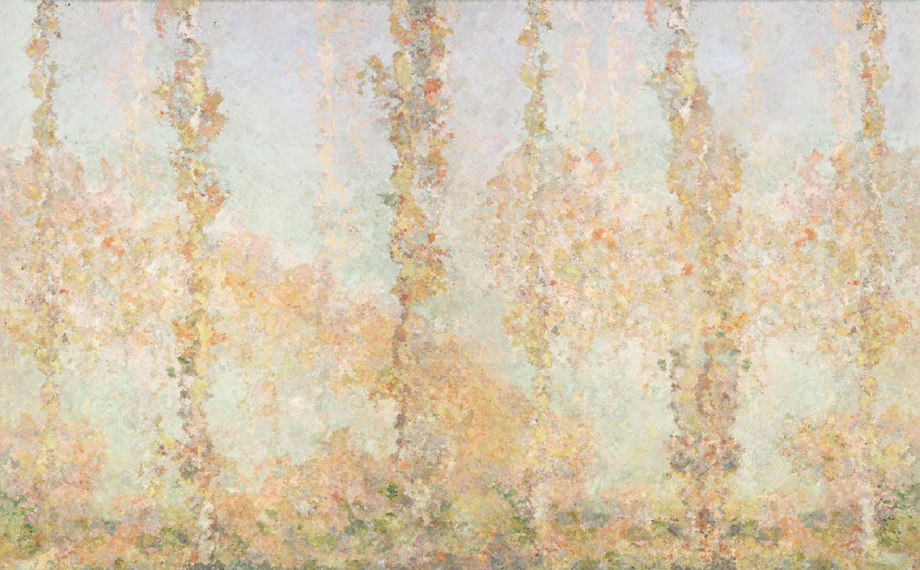 Exclusive LondonArt Re-Impress Lands wallpaper displays abstract, tactile designs in gold, beige, and pale green with a textured paper surface