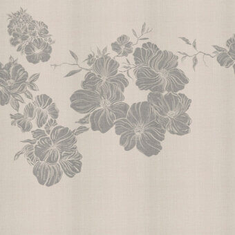 Elegant LondonArt Sumie #6 wallpaper showcases sweeping grasses and delicate branches in a high-contrast gray and beige palette with textured weave
