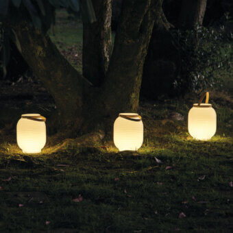 Elegant Serralunga Honey Lantern, portable lighting crafted in neutral translucent LLDPE plastic with an opal finish and sleek leather handle