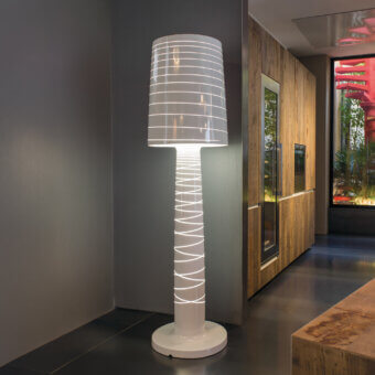 Superior Serralunga Miss Jane & Lady Jane floor lamp sculpted from lacquered linear low-density polyethylene with a textured surface