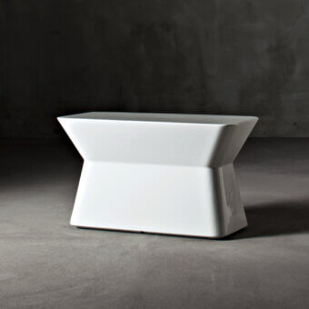 Distinguished Serralunga Palenquera coffee table crafted in recyclable LLDPE with a matte finish and pyramidal composition