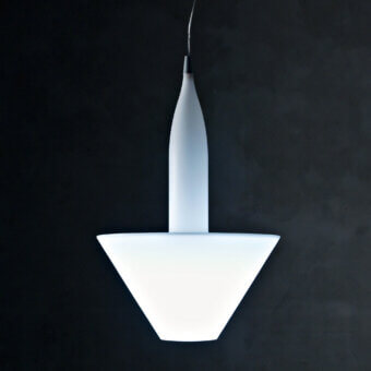 Exceptional Serralunga Bonheur lamp crafted in bright white LLDPE with a translucent, matte finish
