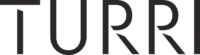 Turri logo, black geometric blocks, vertical rectangular arrangement, minimalist design, solid structure, white background.