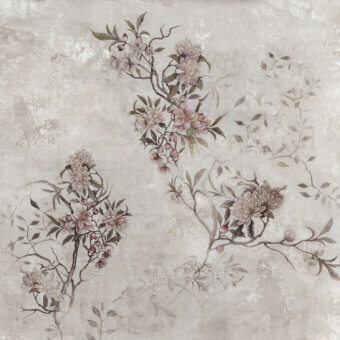 Superior Wall&Decò Dalida wallpaper in muted beige with pale rose accents and a subtly distressed matte finish