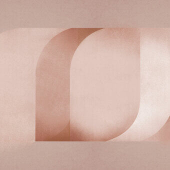 Elegant Wall&Decò Horus wallpaper with layered abstract forms in muted rose tone and d.SW finish