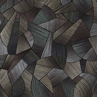 Superior Wall&Decò Long Tale wallpaper with earthy grays and browns, crafted in organic bio-vinyl with a d.TW fabric-effect finish