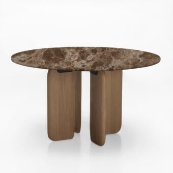 Pala Round Wood/Marble Table