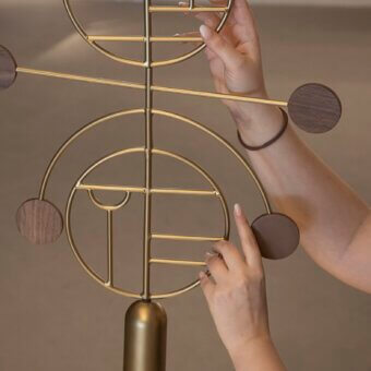 Wooden Dots Suspension Lamp - Multi-Piece