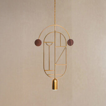 Wooden Dots Suspension Lamp - Single-Piece