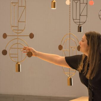 Wooden Dots Suspension Lamp - Single-Piece