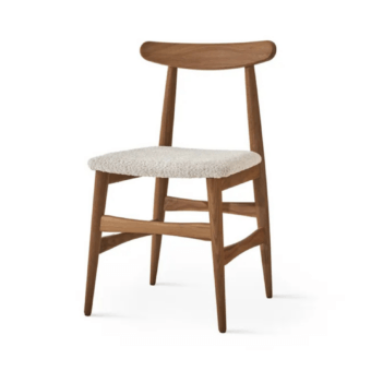 Exquisite Modesign Bologna chair with solid wood frame and textile seat cushion