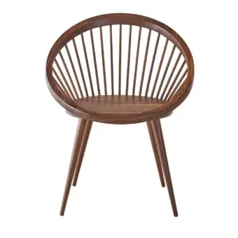Exquisite Modesign Cannaregio chair with dark brown polished wood, vertical spindles and tapered cylindrical legs