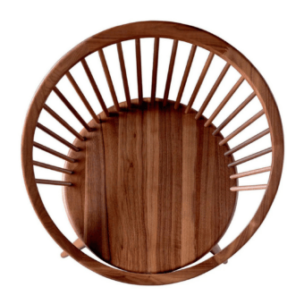 Timeless Modesign Cannaregio chair featuring a continuous curved backrest in wood with a smooth satin finish