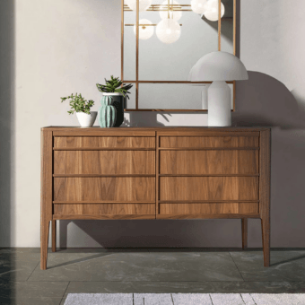 Exquisite Modesign Shangai sideboard crafted from wood in medium brown tone with smooth texture and natural grain variations