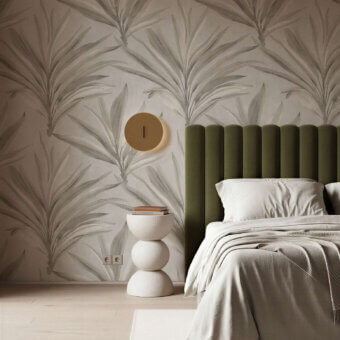 Exquisite Tecnografica Plumea wallpaper with textured finish and repeating botanical illustration