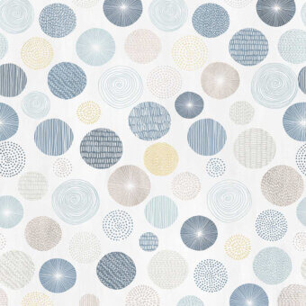 Sophisticated Tecnografica modular wallcovering showcasing digital print graphics with textured finish in blue beige yellow