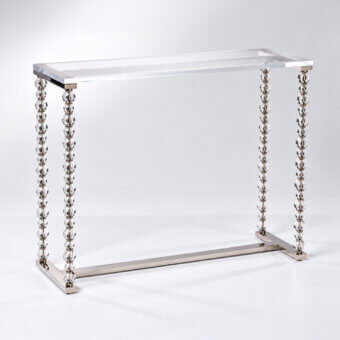 Luxury Selezioni Domus Pianeti Transparenti console in transparent synthetic material with silver polished metal finish