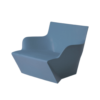 Luxury Slide Kami San lounge chair crafted from durable polyethylene with matte finish in architectural medium blue hue