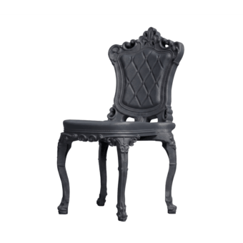 Sophisticated Slide Princess of Love chair crafted from polyethylene with matte charcoal finish