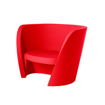 Sophisticated Slide Rap lounge chair in vibrant red polyethylene with matte textured finish